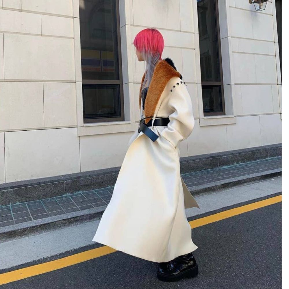 Coat Toga Archives H&M Limited Edition Premium Belted with Faux Fur